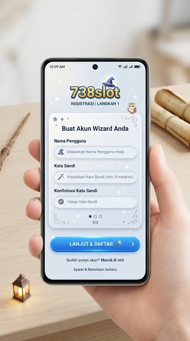 Tampilan halaman daftar 738slot