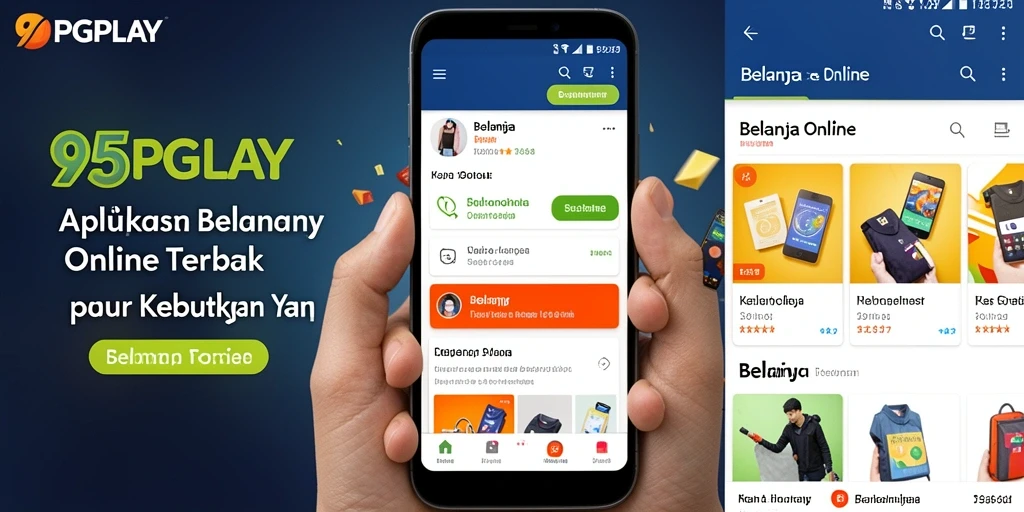 Tampilan antarmuka aplikasi 95PGPLAY untuk belanja online yang menarik.