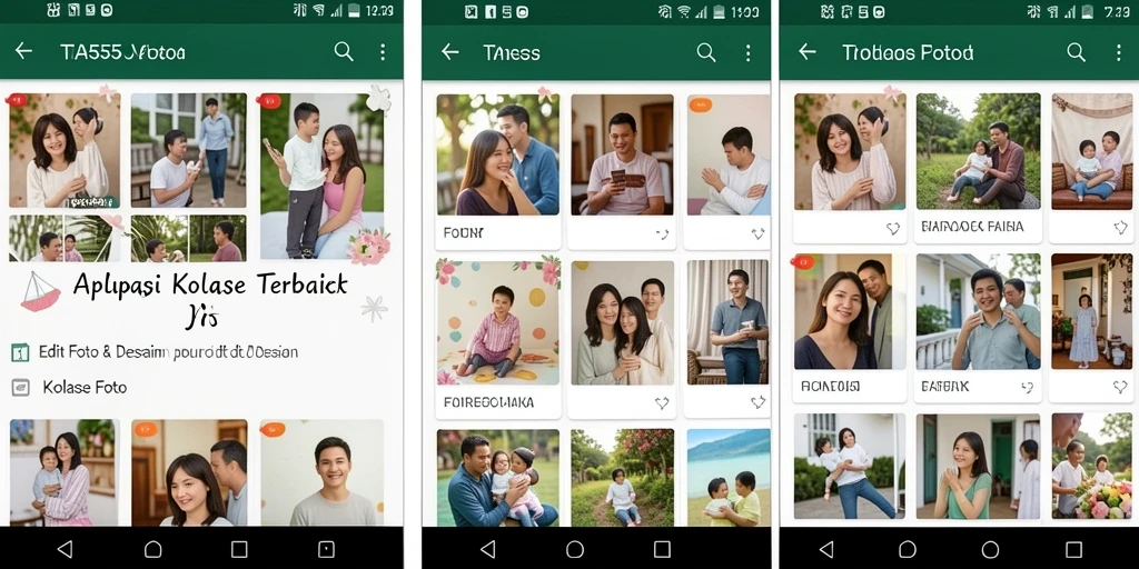 Screenshot TAR555 menampilkan antarmuka pembuatan kolase foto yang menarik.