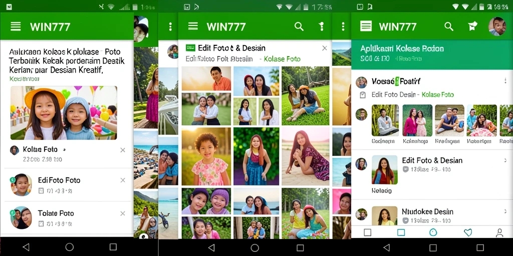 Tampilan antarmuka kolase foto yang menarik dan user-friendly.